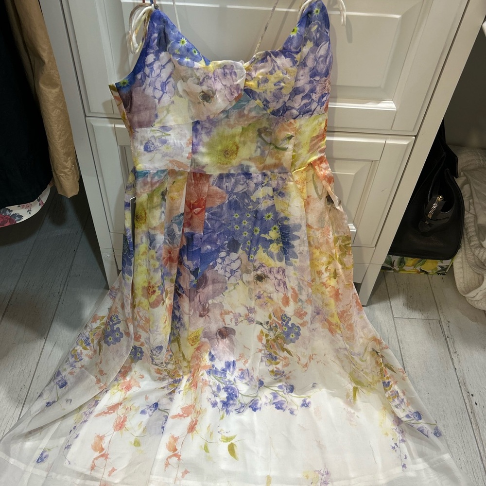 NWT Anthropology Floral Multicolor Spaghetti Strap Dress